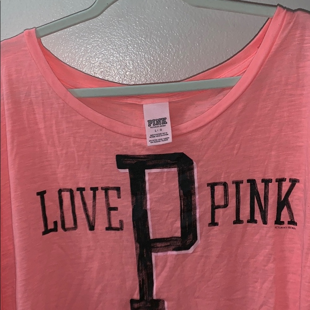Victoria’s Secret PINK Coral 3/4 Sleeve Tee